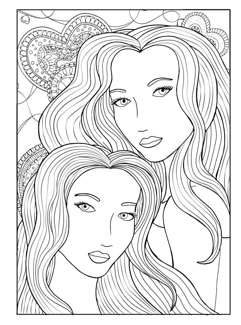 Beautiful Girls Coloring Pages - page 2