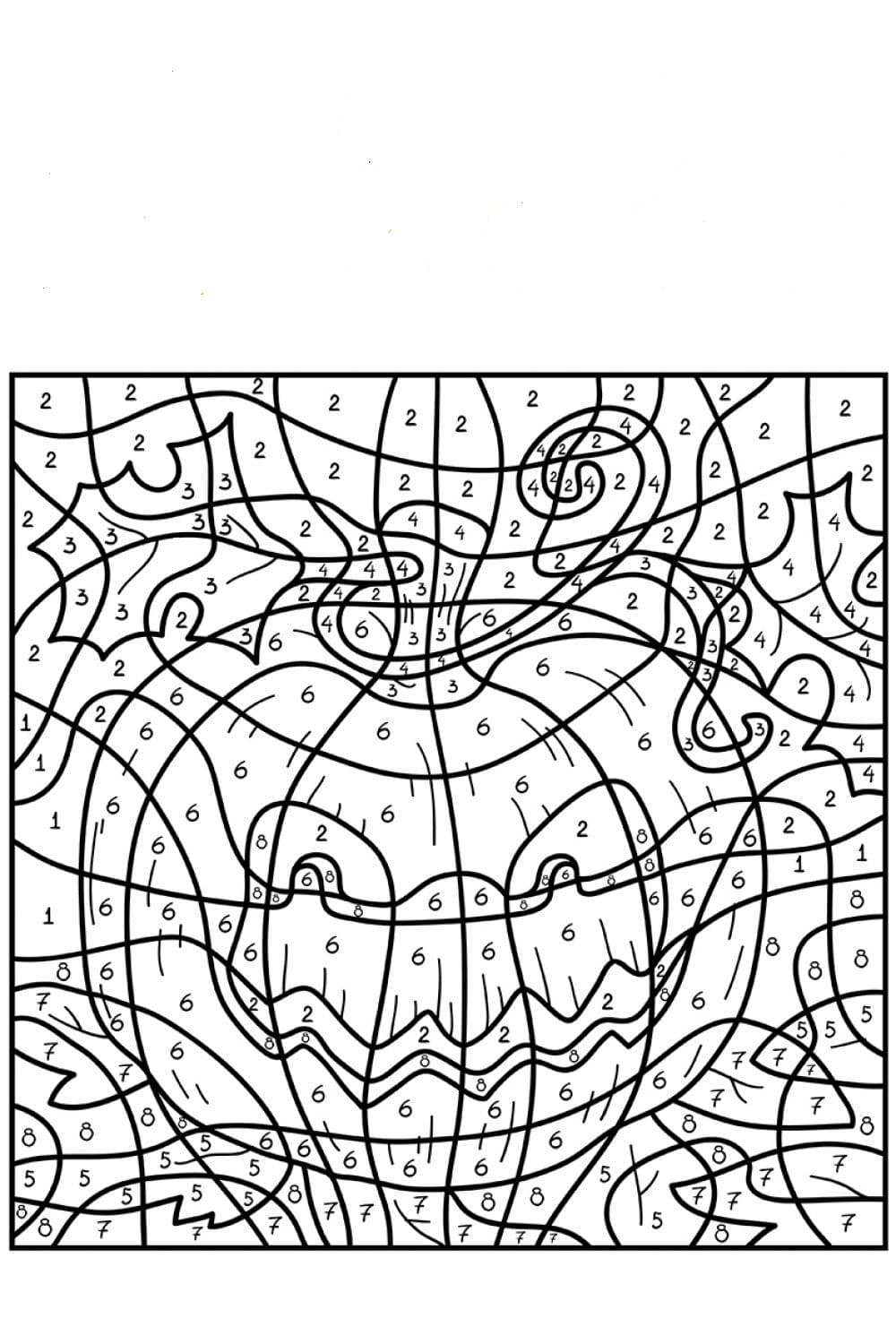 Girl Holding Pumpkin Color by Number Coloring Page {FREE Printable} – The  Art Kit