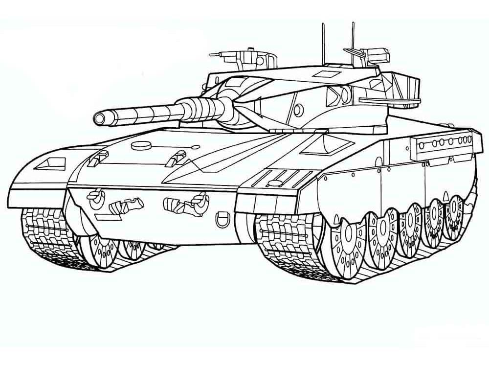 Drawing of a tank with a weapon