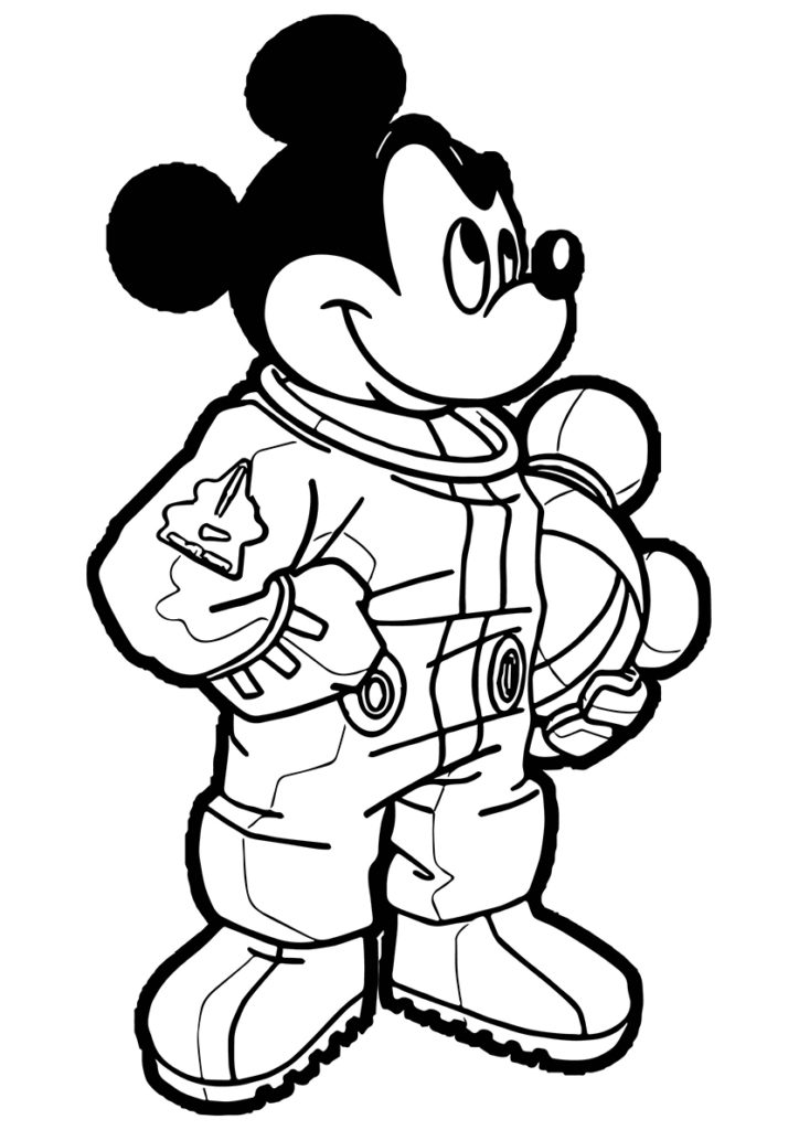 Astronaut Mickey Mouse coloring page