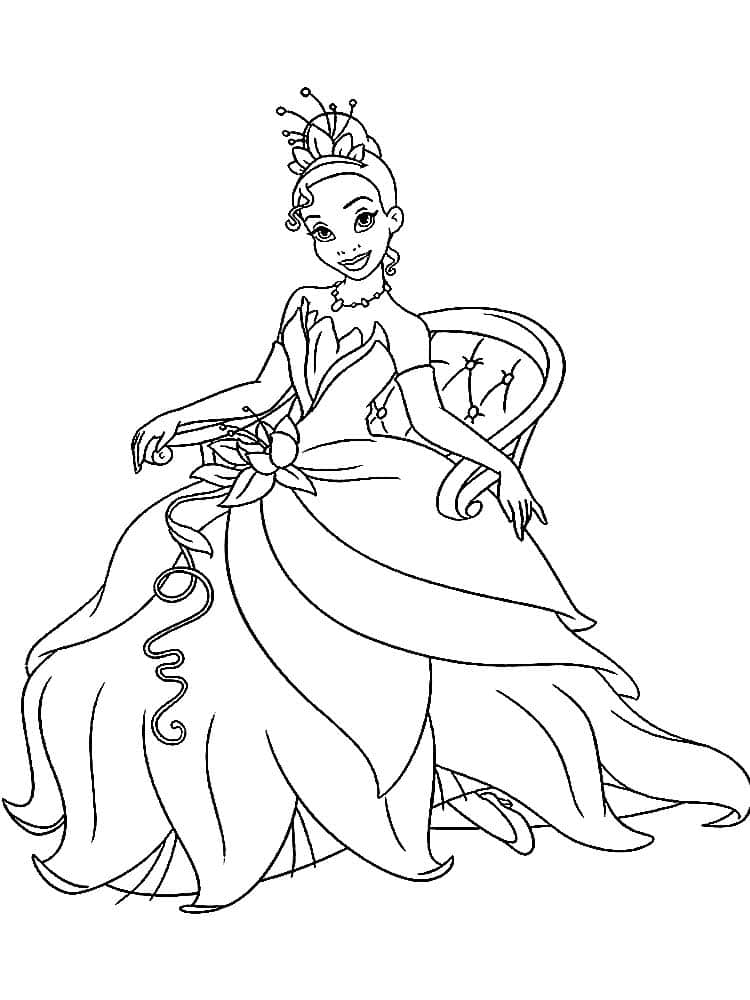 princess tiana coloring sheets