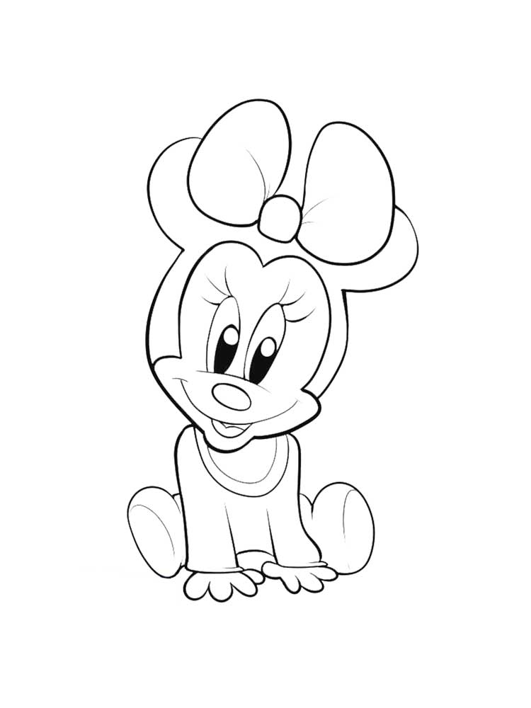 baby minnie and mickey mouse coloring pages