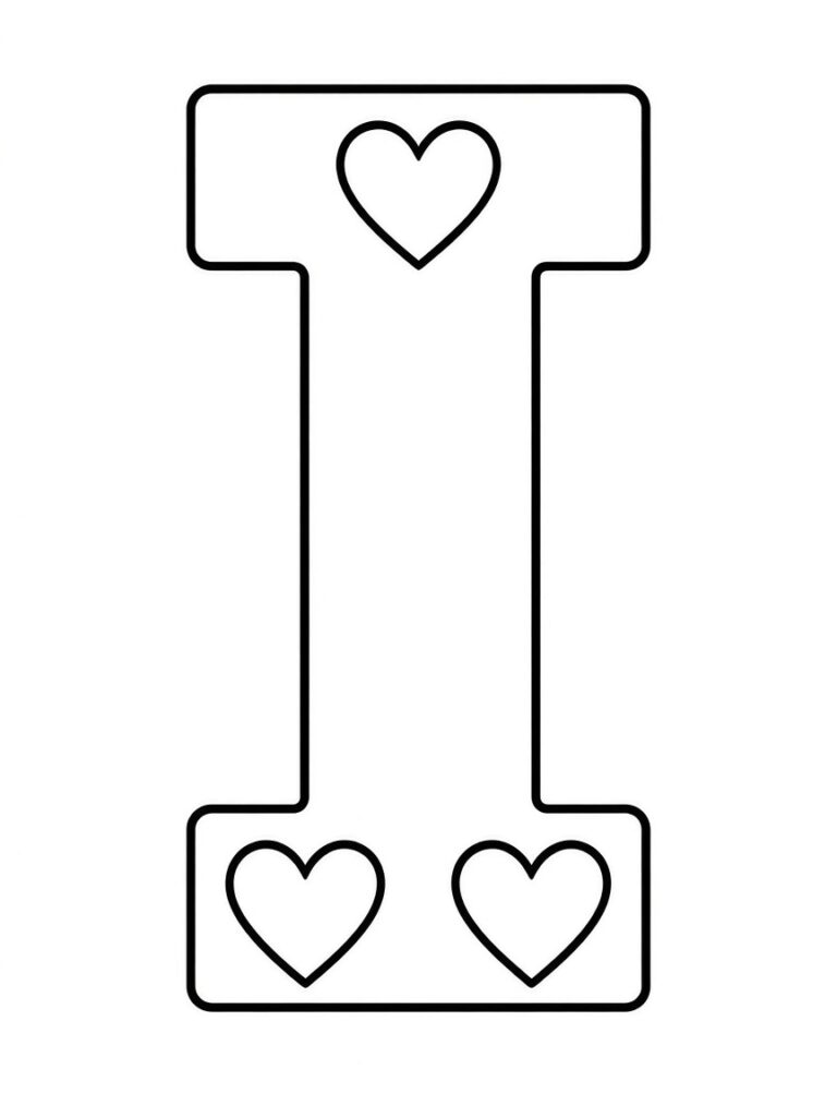 English letters with hearts