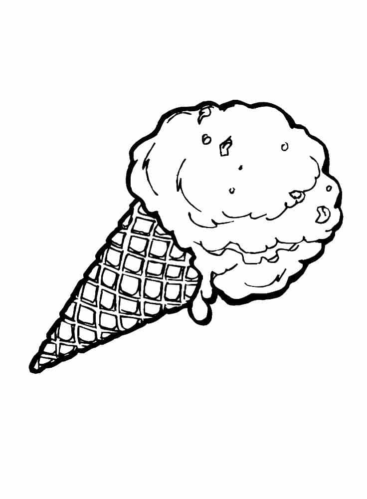 hand drawing of a whimsical ice cream monster with a brain freeze