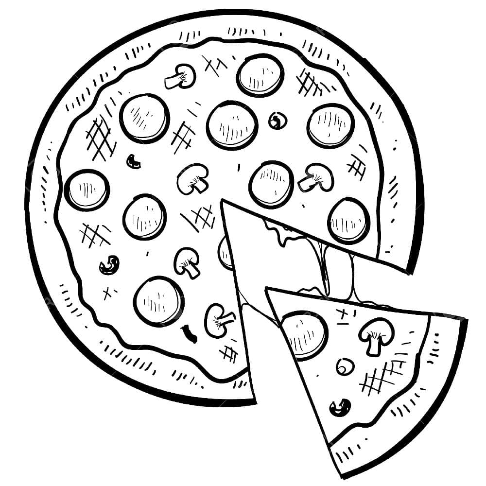 Pizza with one part cut off