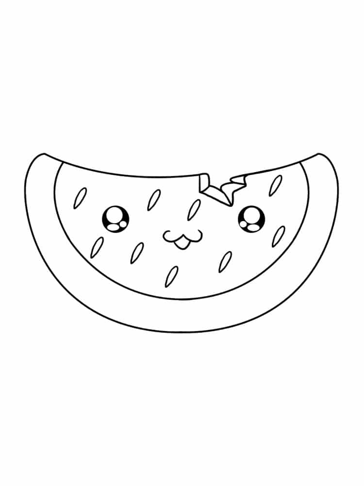 Drawing of a smiling watermelon slice