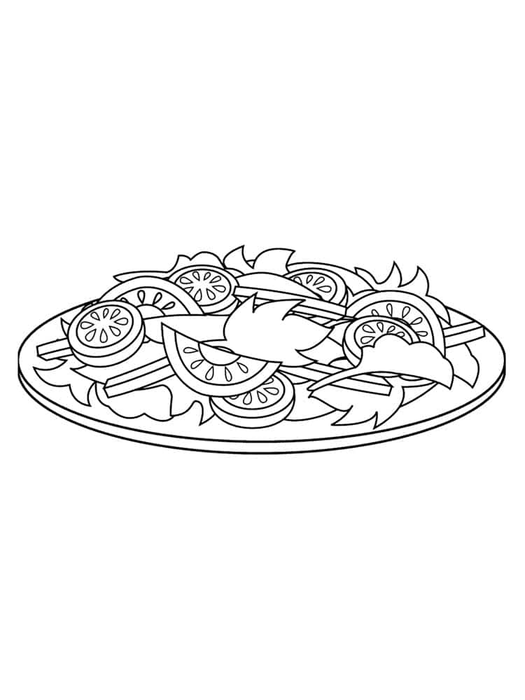 food plate coloring page
