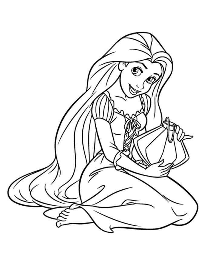 Princess Rapunzel with a lamp in hands 
