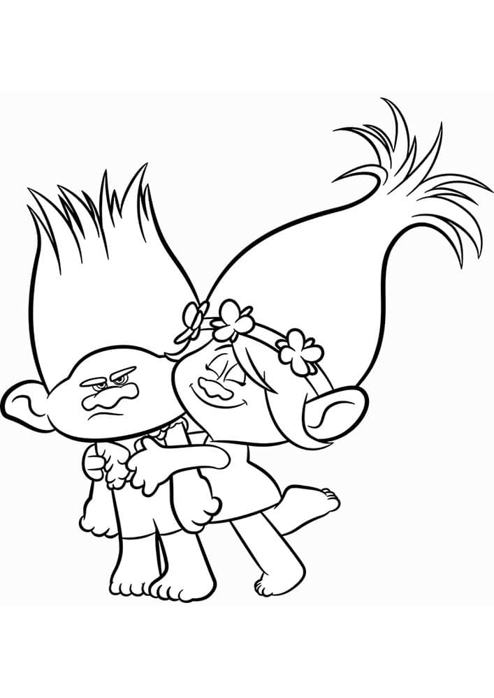 Cute
  drawing of trolls hugging 