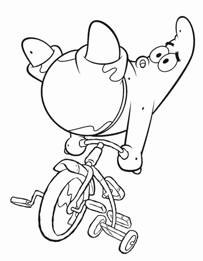 Patric
  from Sponge Bob Riding a Bicycle 