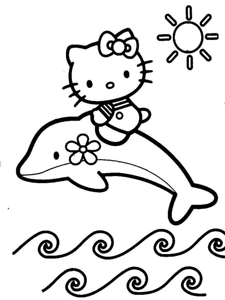 Hello Kitty riding a dolphin