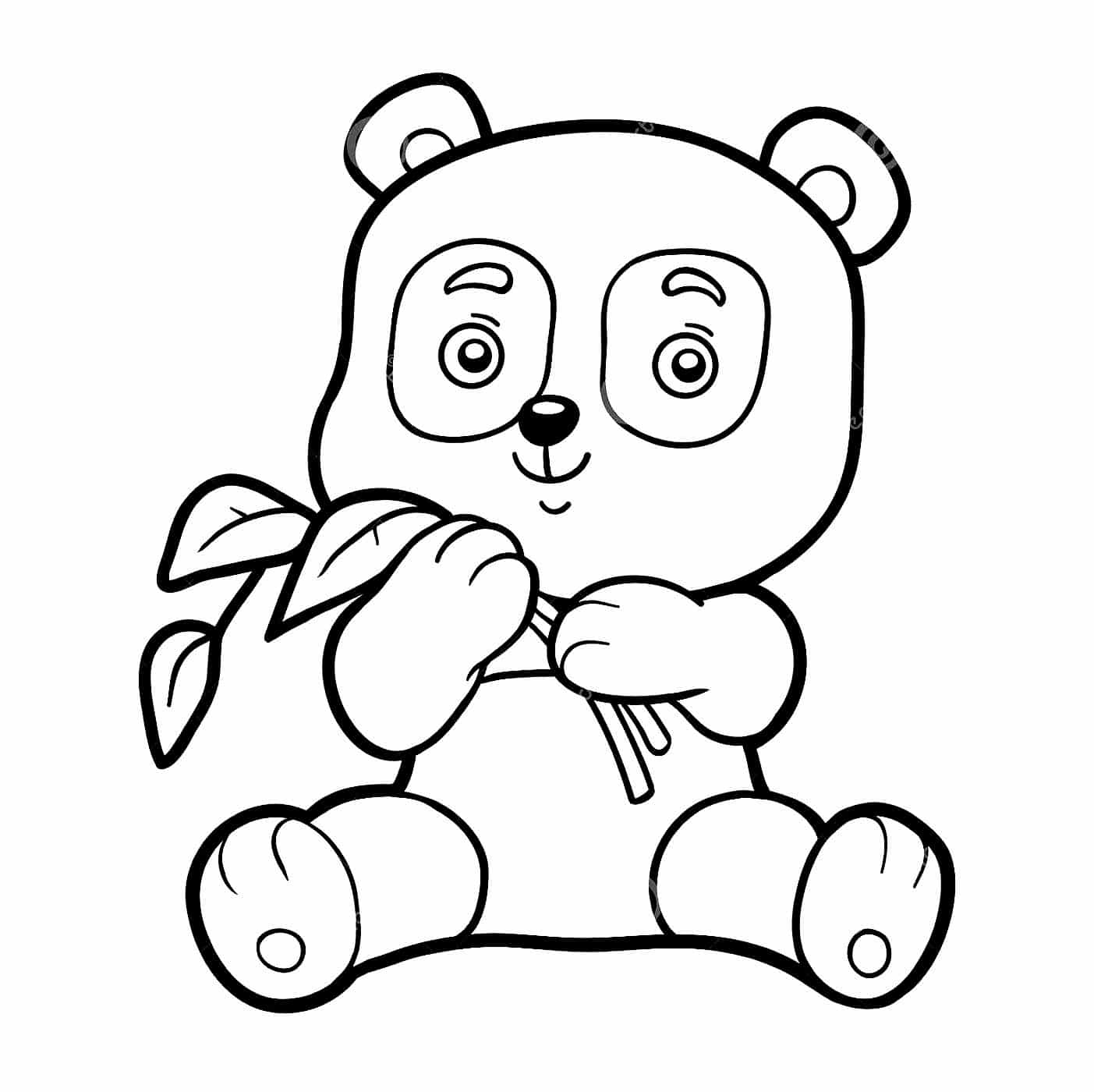 Panda bear with
  bamboo 