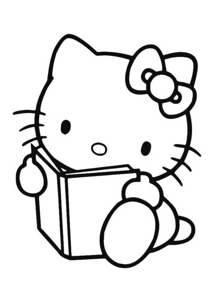 Hello Kitty reading a book