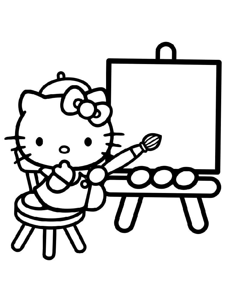 Hello Kitty drawing a picture