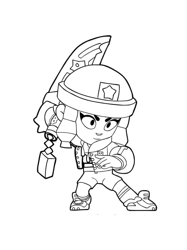Brawl Stars character with a star on the helmet