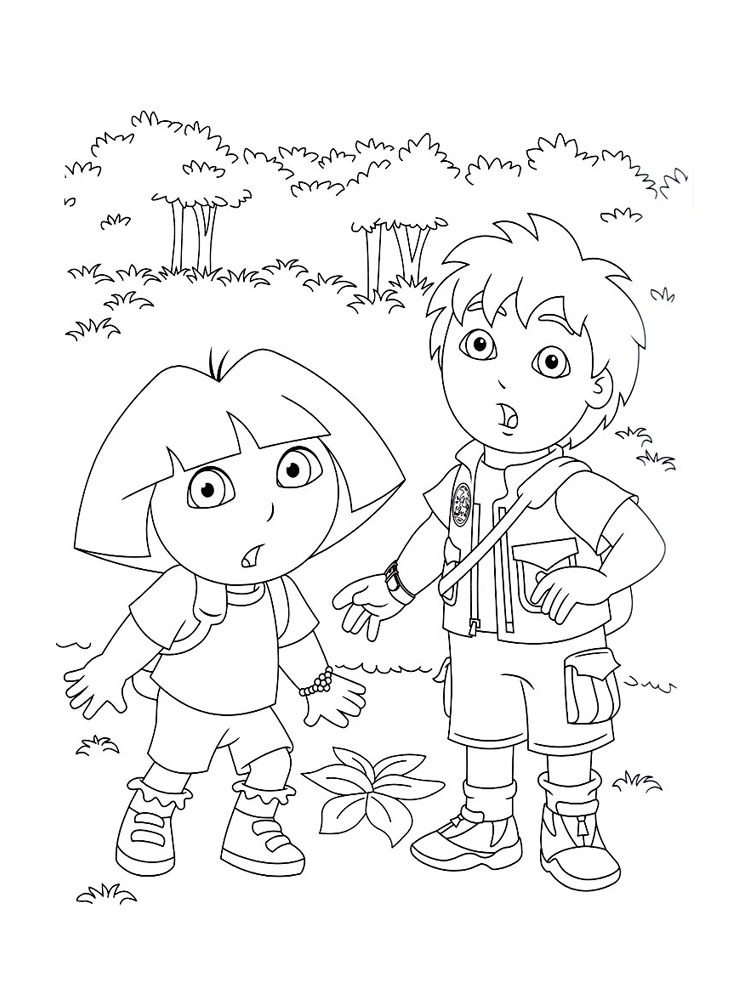 Dora and
  Diego in the forest 