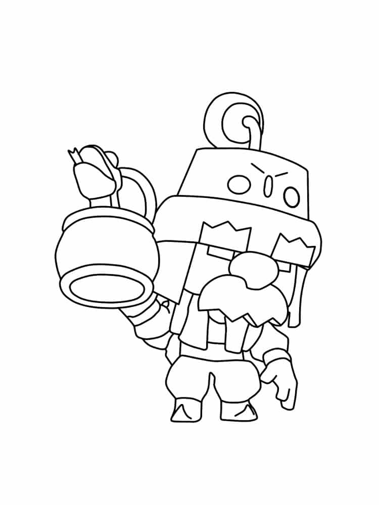 Brawl Stars character with a snake in a vessel