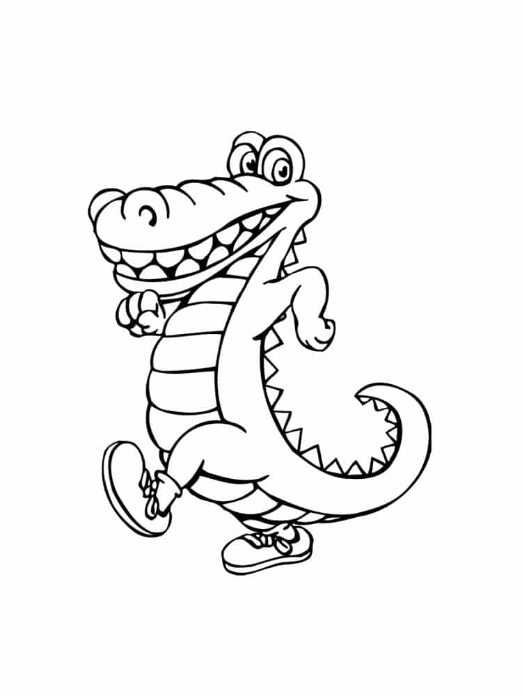 Crocodile in the running shoes