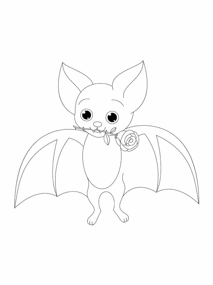 Bat with a flower in its mouth