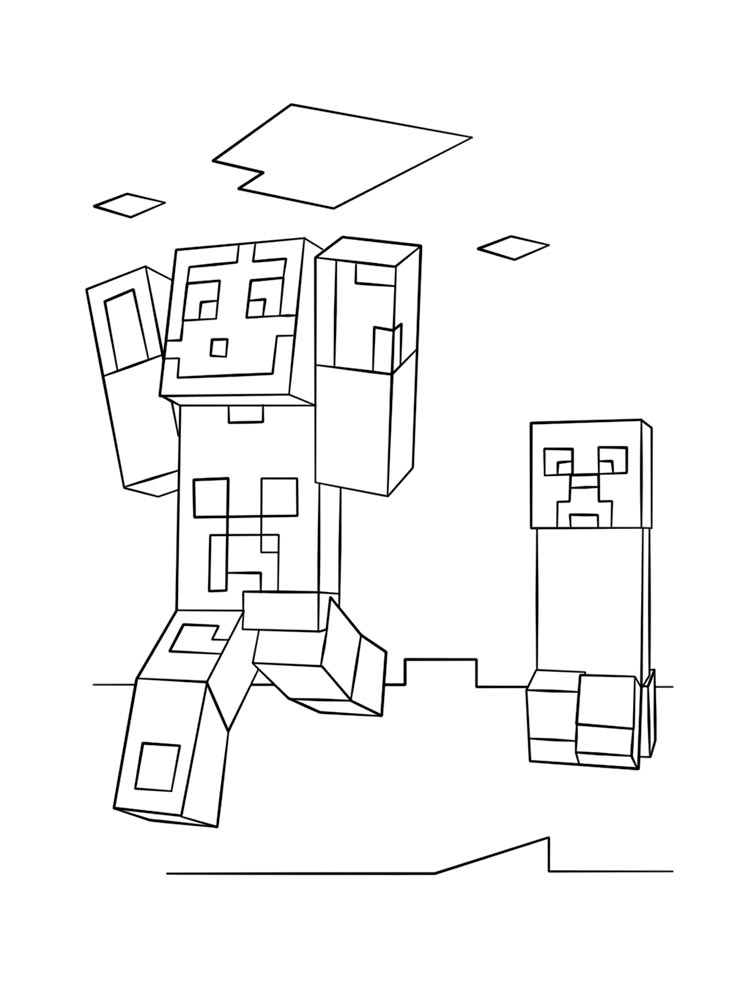 minecraft coloring pages skeleton