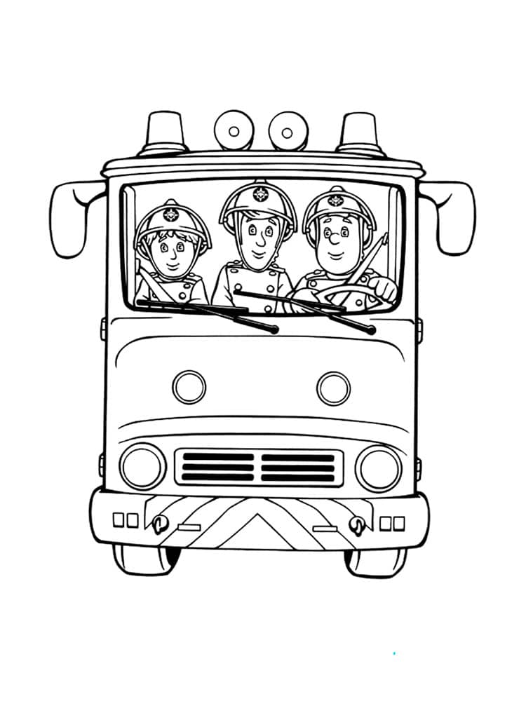 Firemen in a fire truck