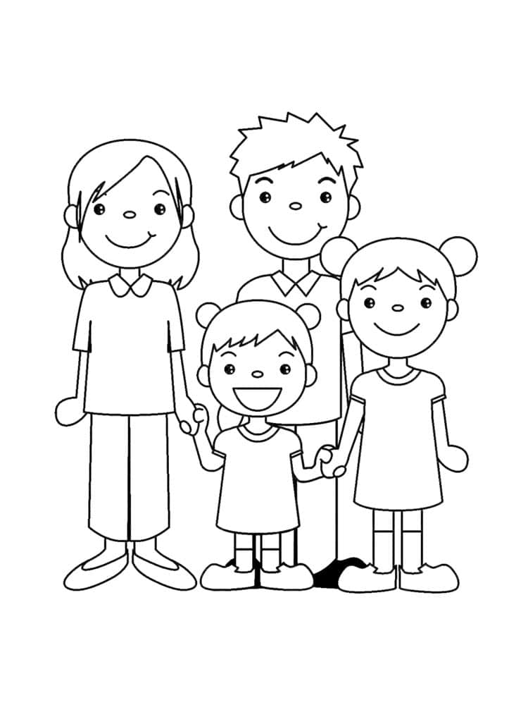 Family
  drawing with parents and children 