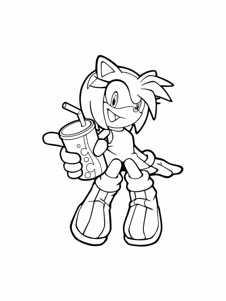 Sonic character with a fizzy drink