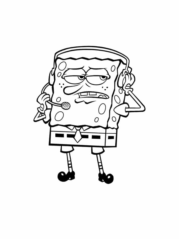 Sponge Bob with Headphones