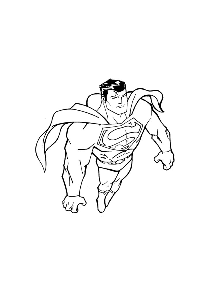 Drawing of a flying Superman