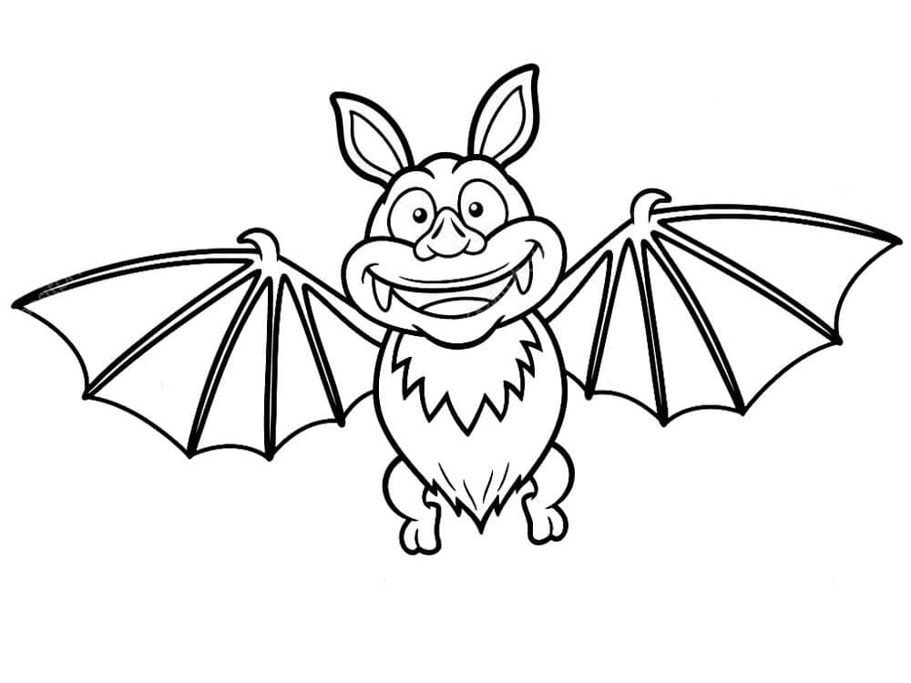 Smiling bat with a shaggy body