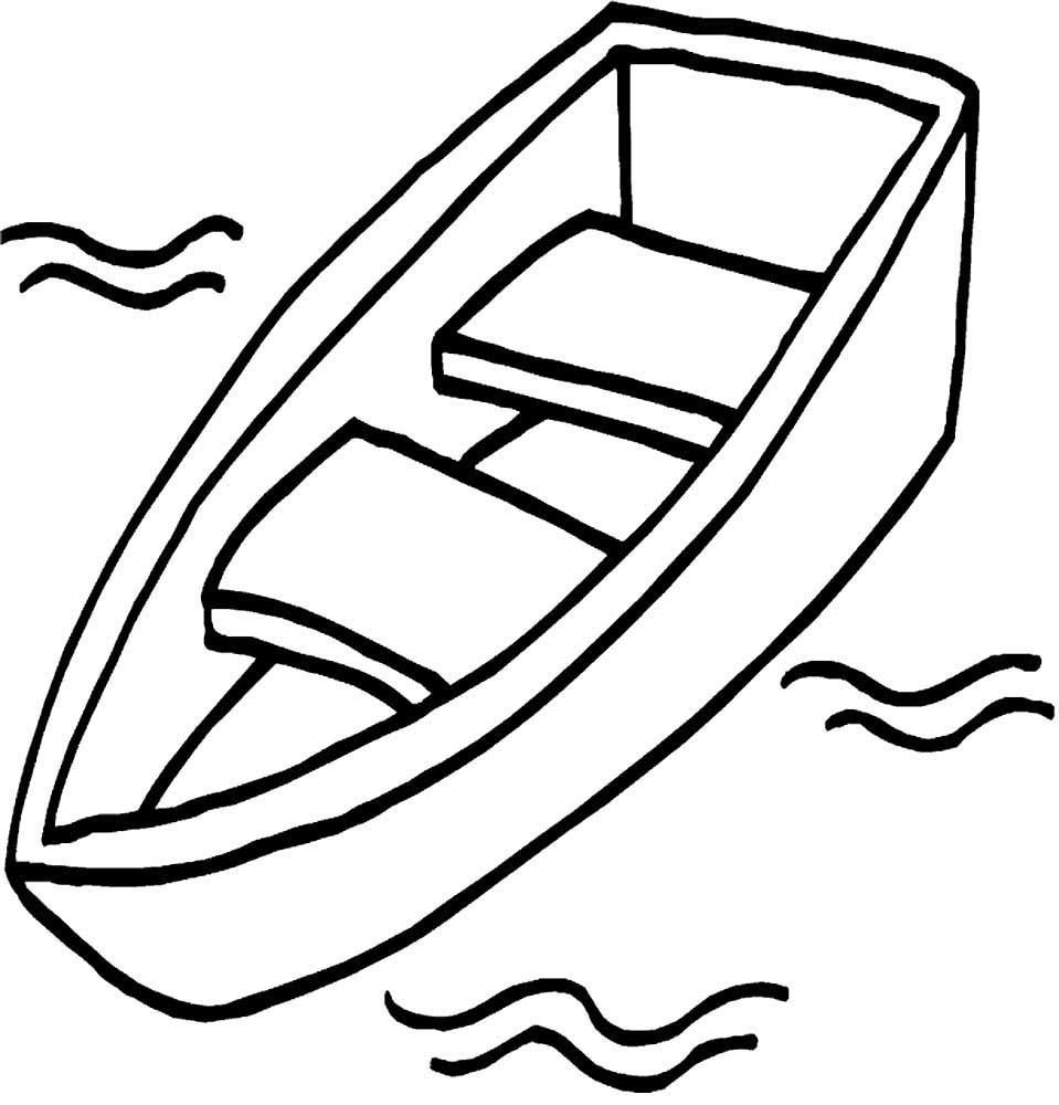 Simple boat at sea