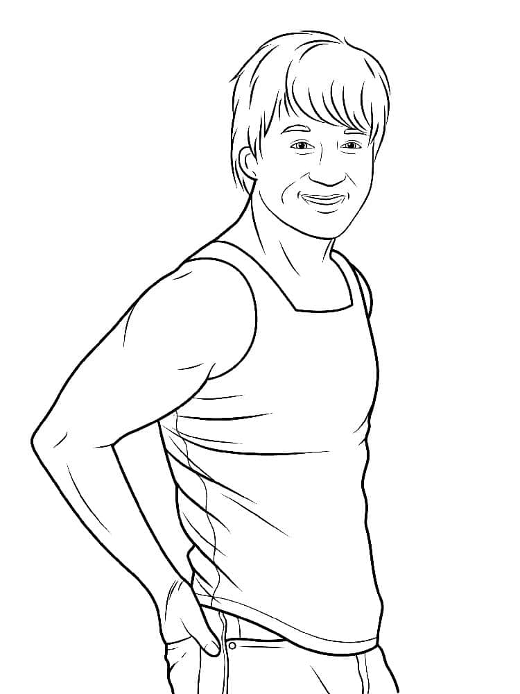Drawing of a smiling Jackie Chan