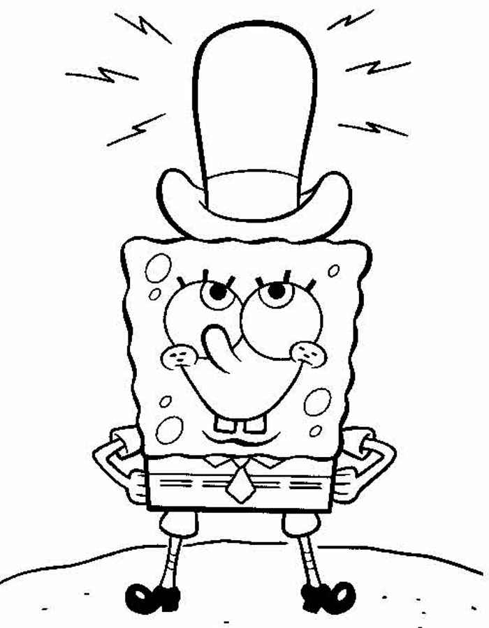 Sponge Bob with a magician’s hat