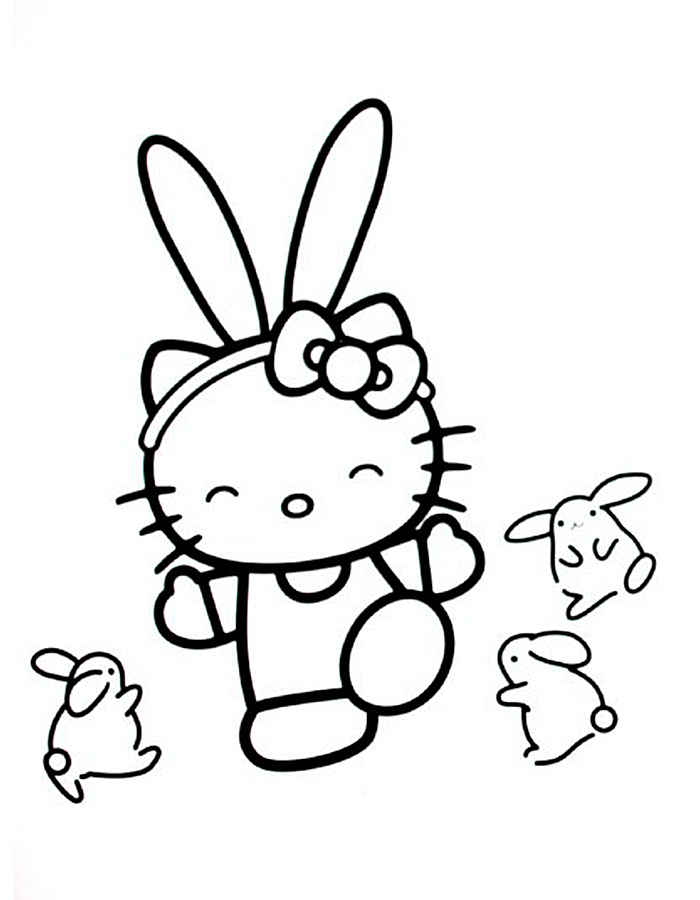 Hello Kitty and small bunnies