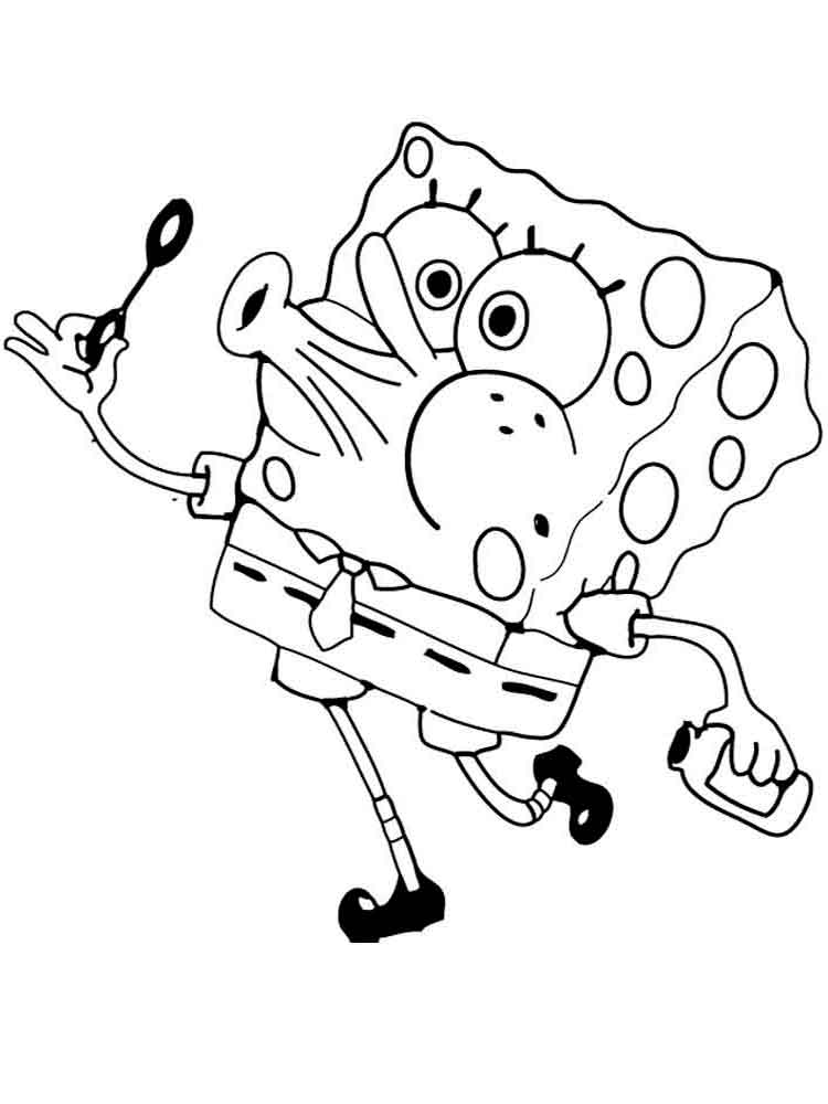 Sponge Bob with soap bubbles