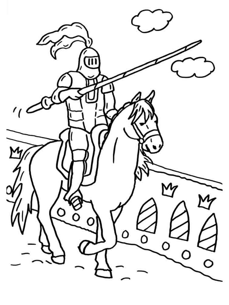 Knight with a horse on a bridge