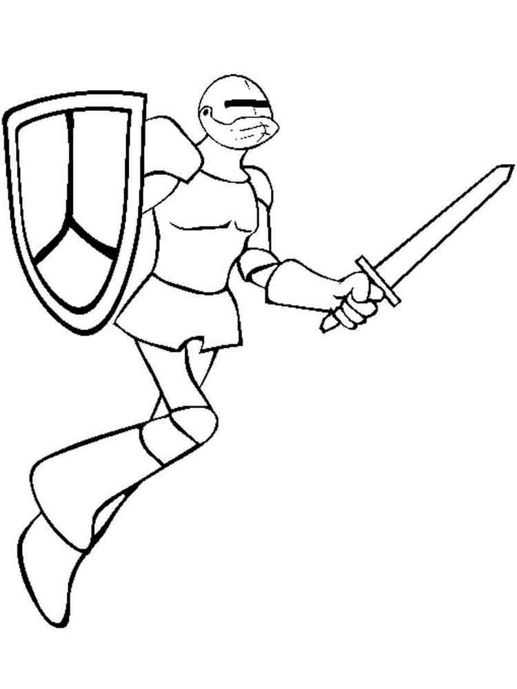 Knight with the armor and helmet