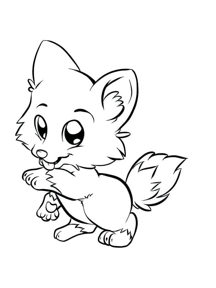 Drawing of a cute small fox