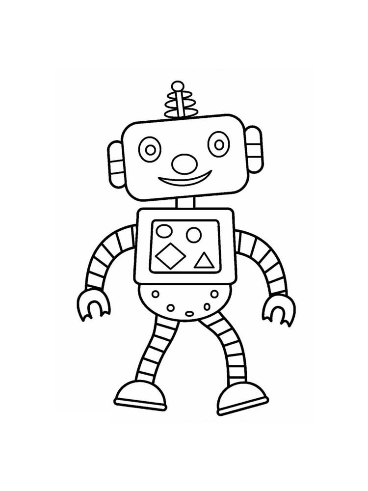 Cute robot  with geometric shapes