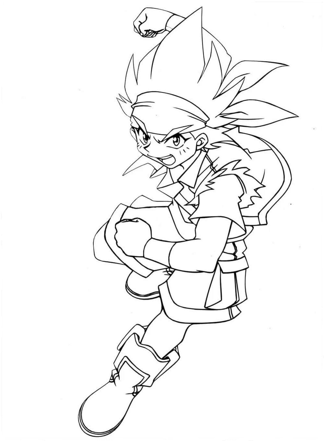 Drawing of a hero attacking from Beyblade