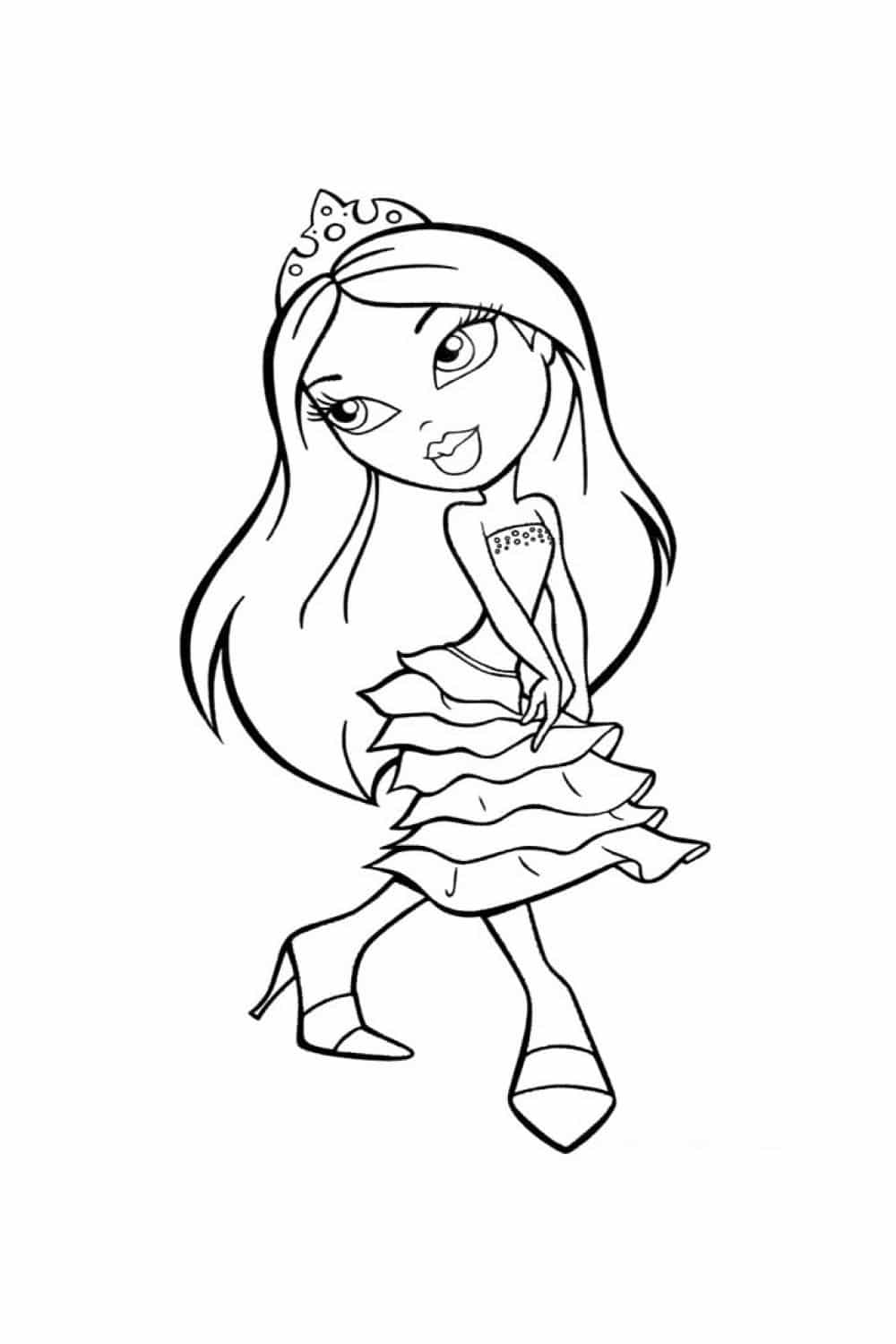Bratz
  doll in a dress and a crown 