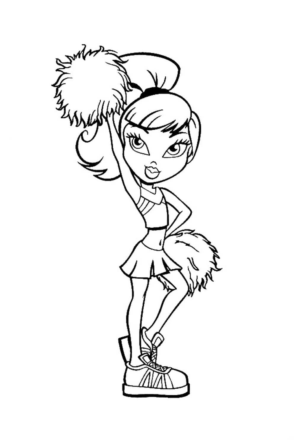 Drawing
  of a cheering Bratz doll in the game 