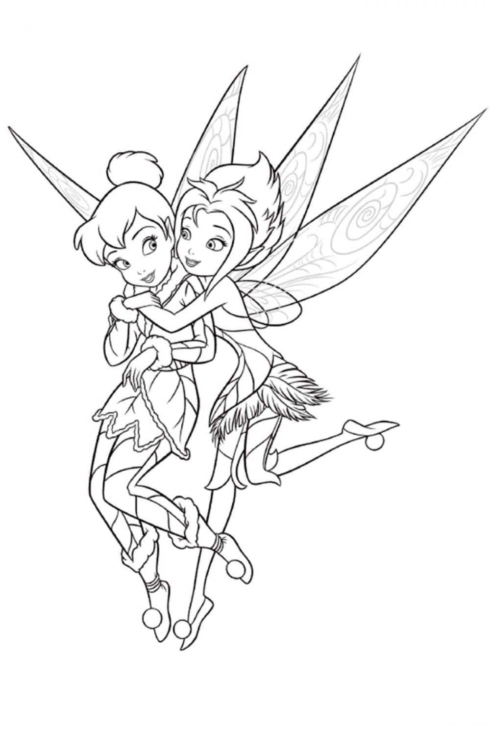 Painting of two fairies hugging