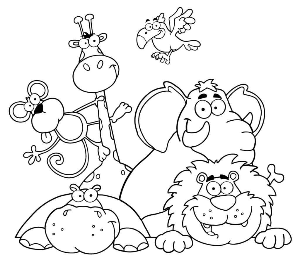 funny-animals-in-the-zoo-coloring-page