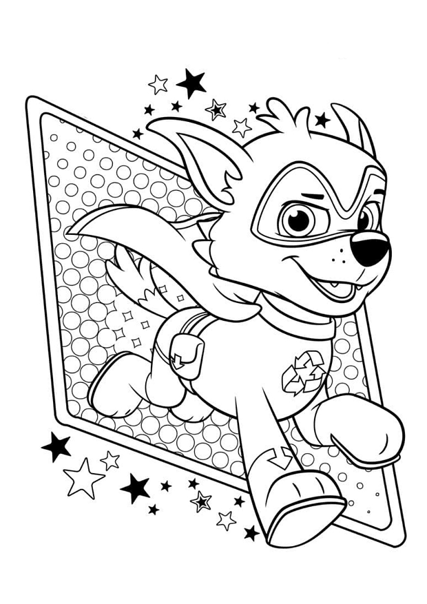 Running Rocky from PAW Patrol coloring page