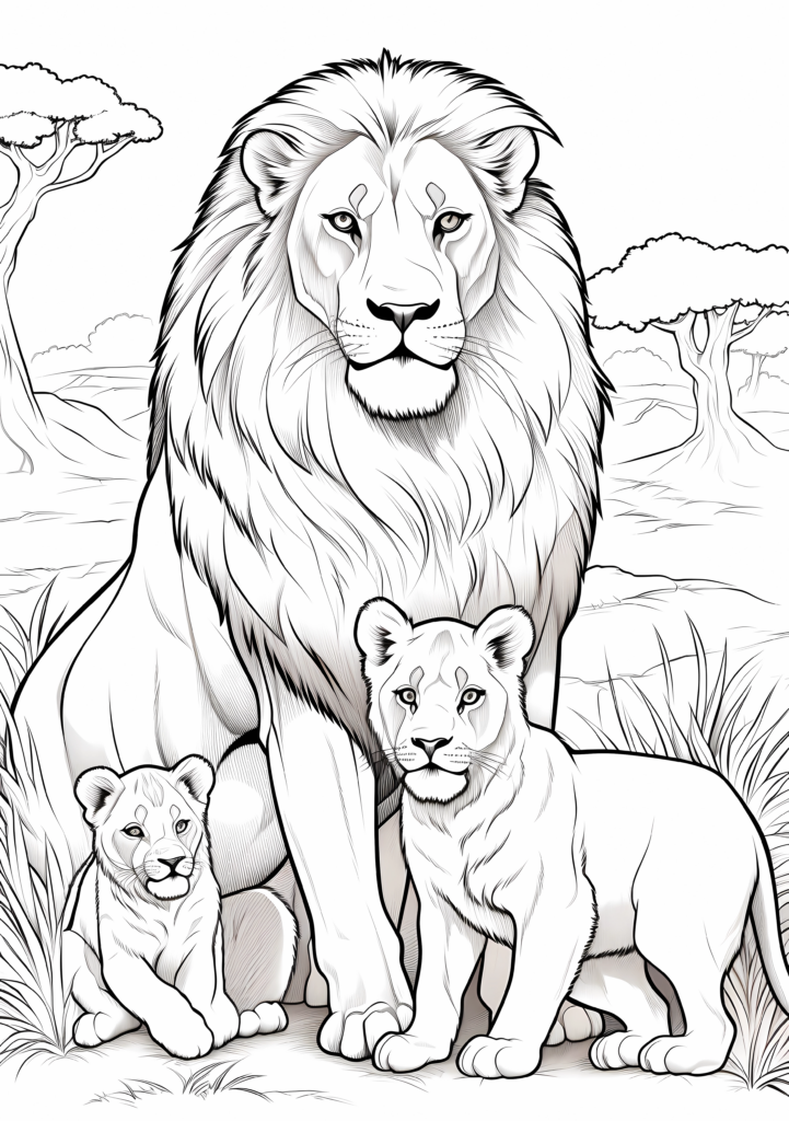Lion Coloring Pages ️ (100%) Free Coloring Pages