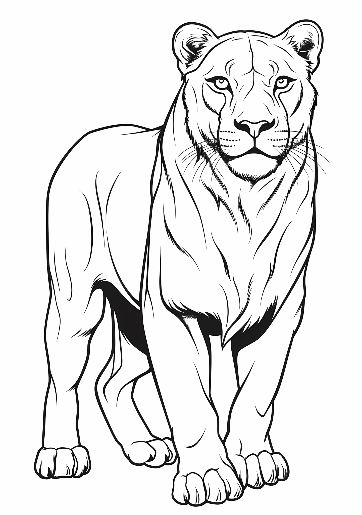Beautiful lioness coloring page | (100%) Free Coloring Pages